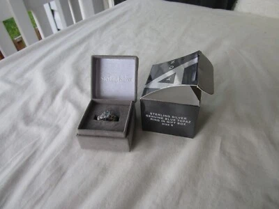 Avon Sterling Silver Genuine BLUE TOPAZ Ring Size 6.25~ NEW IN GIFT BOX! - Image 1 of 4