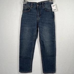 OshKosh Boys Size 7 Regular Denim Jeans Blue Straight Leg Adjustable waist NEW T - Picture 1 of 8