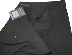 NEW Banana Republic Black Slim Fit Flat Front Pants Tag & measured Size 40x34 - Picture 1 of 6