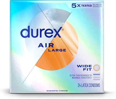 Air Condoms Extra Thin, Transparent Natural Rubber Latex Condoms for Men, Wide F - Image 1 of 4