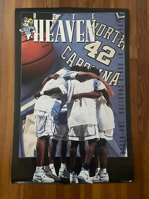 Vintage North Carolina Basketball Poster Blue Heaven 23x35 Costacos Tar Heels - Image 1 of 3