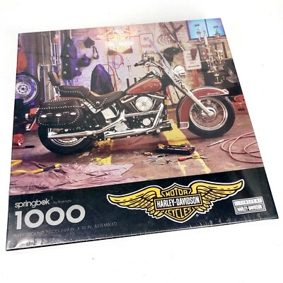 Harley Davidson Springbok 1000 Piece Puzzle Motorcycle New Sealed Vintage 1994 - Image 1 of 4