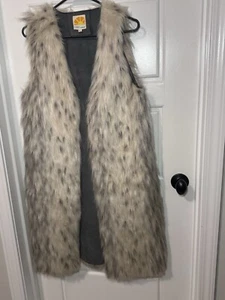 C&C California long faux fur vest, EUC, women's small - Picture 1 of 9