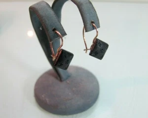 Ohrringe 333 Rotgold Jugendstil schwarze Steine mit Sternchen (159) - Picture 1 of 5