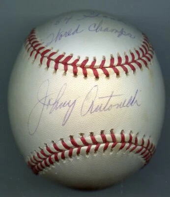 JOHNNY ANTONELLI  Signed Baseball W/Inscription 1954 Giants PSA/DNA Authenticate - Image 1 of 4