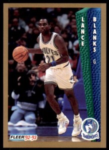 1992-93 Fleer Lance Blanks . Minnesota Timberwolves #378