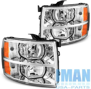 For 07-14 Chevy Silverado Chrome Housing Amber Corner Headlight Replacement Lamp - Bild 1 von 12
