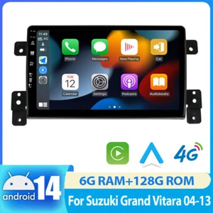 9'' Car Radio For Suzuki Grand Vitara 04-13 Android 14 GPS NAVI Carplay 6G+128G - Imagen 1 de 14