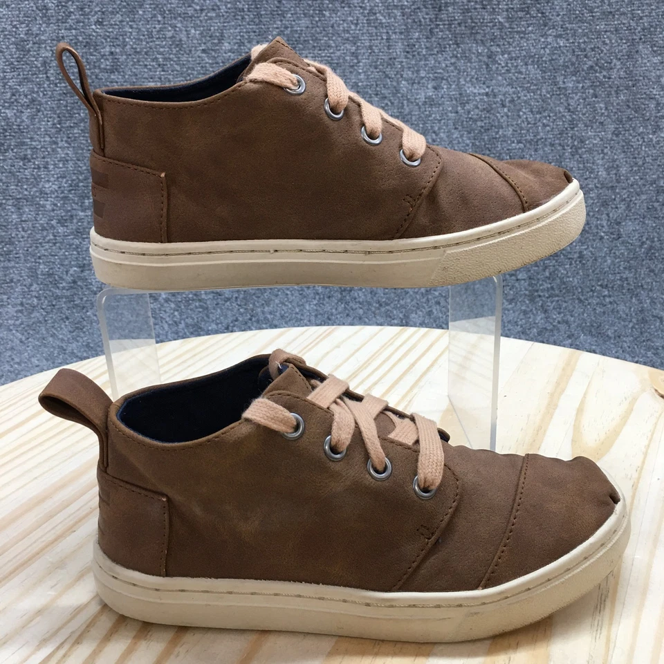 TOMS Shoes Youth 1.5 Boys Botas Cupsole Mid Top Sneakers 10016435 Brown Fabric - Image 1 of 4
