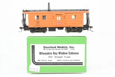 HO Brass OMI Overland Models Milwaukee Road Bay Window Caboose Custom Painted - Image 1 of 4
