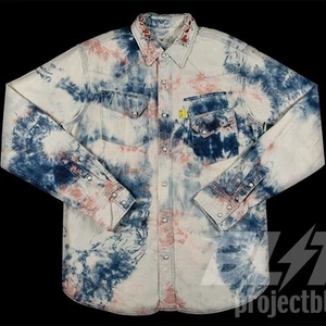 Kapital 8 oz Denim Western Shirt Ashbury Dyed Indigo Pink Sz 4 - Picture 1 of 9