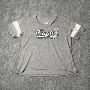 Camisa Philadelphia Eagles para mujer XL gris blanca cuello en V timbre Super Bowl NFL suave - Imagen 1 de 14