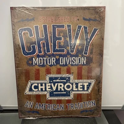 Chevrolet Chevy Motor Division Tradition Since 1911 Metal Tin Sign Garage New - Image 1 of 2