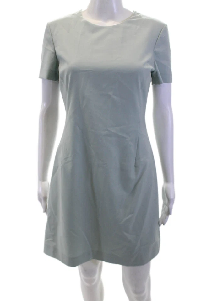 Теория женщин оболочка платье серый короткий рукав крюк и глаз колена длина размер 4 - Изображение 1 из 4