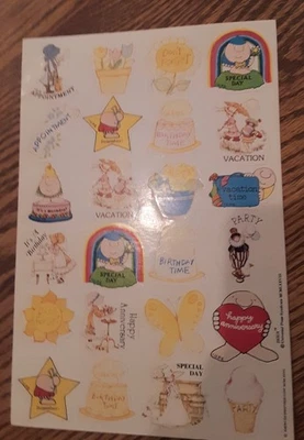 Vintage Sticker Sheet Calendar Quicker Stickers Ziggy Holly Hobbie Occasions - Image 1 of 4