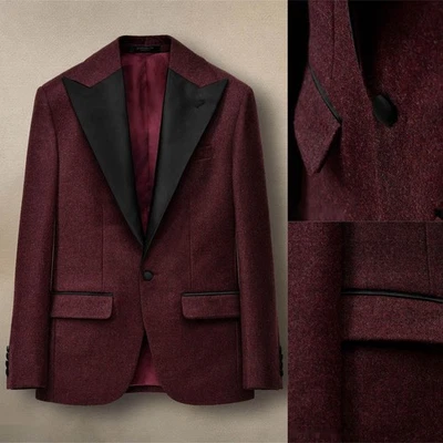 Business Mens Blazers Coats Suits Wool Blend Outwear Work Casual Single Breasted - Image 1 of 4