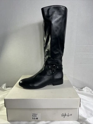 Style & Co KINDELL Women’s Black Riding Boots Size 5.5 M Zipper Knee High New - Image 1 of 4