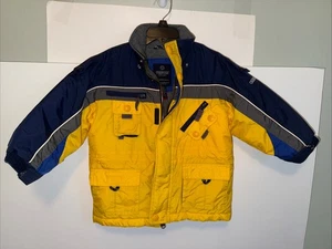 Boys Oshkosh Winter Coat 3T Fleece Inside yellow blue No hood - Bild 1 von 4