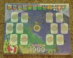 Canada 1999 Millennium Coin Set 13 Coins 12 Quarters 1 $2 Coin Sealed - Picture 1 of 2