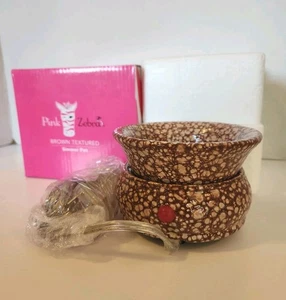 Pink Zebra Brown Textured Simmer Pot NEW - Picture 1 of 9