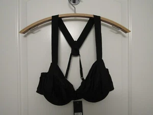 KIKI de MONTPARNASSE Black Silk Racer Back Bra--NWT's---Size 36C--Retailed $198 - Picture 1 of 6