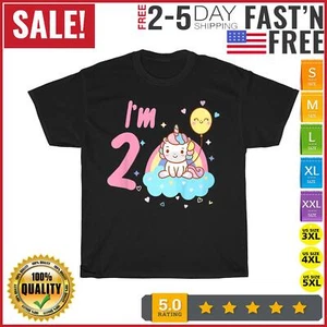 Kids I'm 2 Cute Unicorn 2 Year Old Birthday 2nd bday Kid T Shirt Men Women NEW - Picture 1 of 9