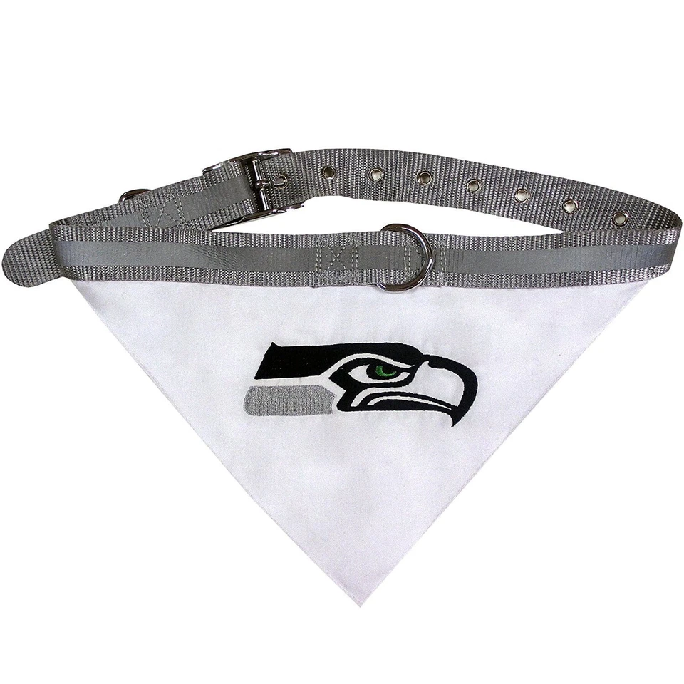 Pets First Seattle Seahawks Dog Bandana with Collar Licensed Reflective New - Image 1 of 1
