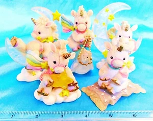 Set of 5 - Celebrate Today STARLIGHT STARBRIGHT Unicorn Figurines 1995 Enesco - Picture 1 of 3