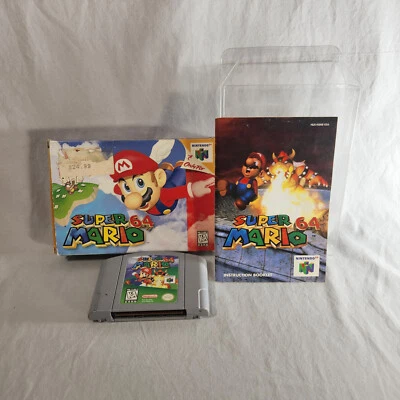 Nintendo N64 COMPLETE in BOX Super Mario 64 TESTED & GUARANTEED! w/ protector - Image 1 of 4