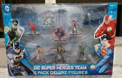  SUPER HEROES DC  TEAM 8 PACK DELUXE FIGURES DC COMICS FLASH 44-15 - Image 1 of 4