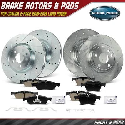 Передние и задние перфорированные тормозные диски и керамические тормозные колодки для Jaguar E-Pace 18-19 - Изображение 1 из 4