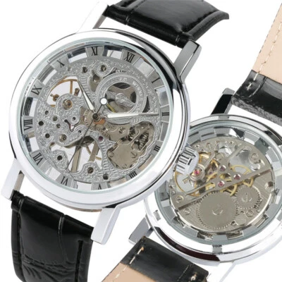 Winner Luxury Casual Men Mechanical Watches Skeleton Hand Wind Dress Wristwatch - Image 1 of 4