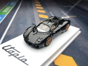 CM 1:64 Black Carbon Utopia Racing Sports Model Diecast Display Car - Bild 1 von 6