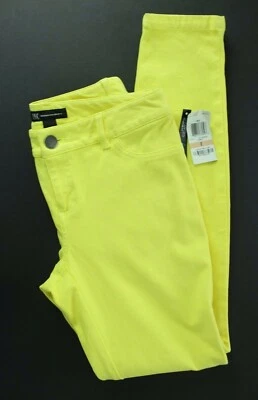 Pantalones amarillos para mujer INC International Concepts talla 2 pierna ajustada calce regular nuevos con etiquetas Foto 1 de 4