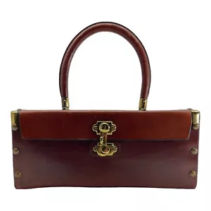De colección 40 años 50 ETIENNE AIGNER Hecho a Mano Cuero Caja Bolso Cartera Top Bolso de Mano EVC - Imagen 1 de 21