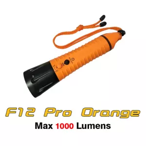 Linterna de buceo Fitech F12 Pro LED 1000 lúmenes antorcha naranja - Imagen 1 de 12