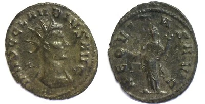 268-270 AD Roman Claudius II Gothicus Aequitas Rome Mint BI Antoninianus - Image 1 of 3