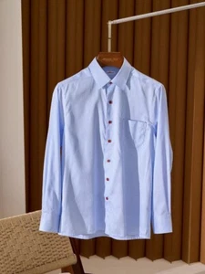 kiton Men's long-sleeved shirt with lapel plaid - Picture 1 of 15