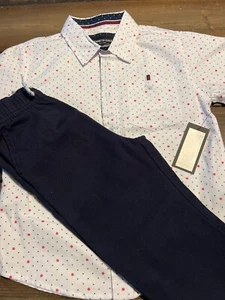kenneth cole boys size 5 outfit. Short sleeve white button up shirt and pants - Picture 1 of 11