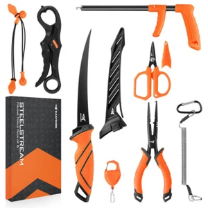 KastKing SteelStream 8pc Fishing Tool Kit - Fishing Pliers with Lanyard, Fillet - Picture 1 of 9