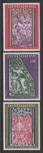 ANDORRA [Fr.] 1970  ALTAR SCREENS MNH set of 3 - Religious ART , Second Series. - Picture 1 of 1