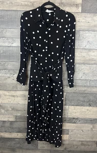& Other Stories Midi Shirt Dress UK 8 Black White Polka Dot Long Paris Atelier - Picture 1 of 11