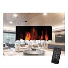 Wall Mounted LED Electric Fire Fireplace Mirror Glass Slim Flicker Flame Heater