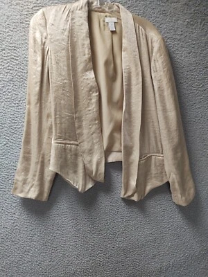 Chaqueta Chicos Frente Abierto Mujer Talla 1 (Mediana/8) Beige Dorado Brillo Manga Larga  Foto 1 de 4