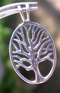 SOLID Sterling Silver TREE OF LIFE Pendant Celtic GODDESS Jewelry STAMPED .925 - Picture 1 of 2