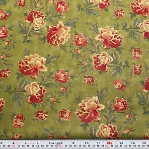 Chelsea Boutique von Amsel Designs Mode Blumenmuster grüne Baumwolle vom HALBEN YARD - Bild 1 von 2