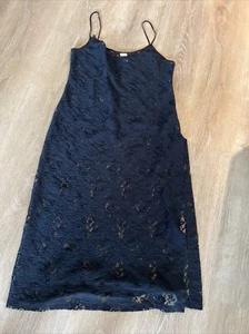 Vintage Gold Label Victoria Secret  Large Lace Slip Dress Lingerie Whimsy Goth - Picture 1 of 12