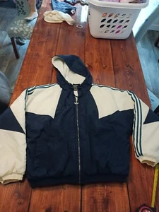 Adidas Vintsfe Puffer Medium Coat Dark Blue Zip Up - Picture 1 of 17