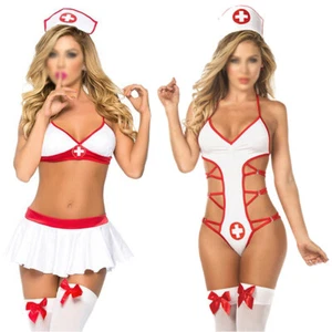 Sexy Lingerie Women Nurse Cosplay Costume Uniform Maid Party Outfit Sleepw 🔥 . - Picture 1 of 14