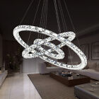 72W Crystal Ceiling Light Ceiling Lamp Cold White 3 Ring Hanging Lamp Dining Room Office